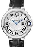 Buy Shop Cartier Ballon Bleu De Cartier Silver Dial Black Leather Strap Watch for Women - WSBB0034 USA Online