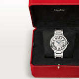 Buy Shop Cartier Ballon Bleu De Cartier Silver Dial Silver Steel Strap Watch for Men - WSBB0049 USA Online