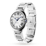 Buy Shop Cartier Ballon Bleu De Cartier Silver Dial Silver Steel Strap Watch for Men - WSBB0049 USA Online