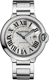 Buy Shop Cartier Ballon Bleu De Cartier Silver Dial Silver Steel Strap Watch for Men - WSBB0049 USA Online