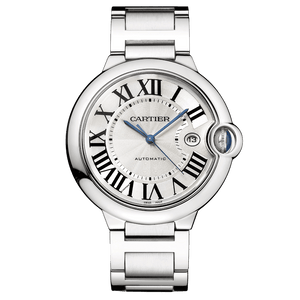 Buy Shop Cartier Ballon Bleu De Cartier Silver Dial Silver Steel Strap Watch for Men - WSBB0049 USA Online