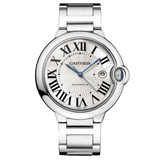 Buy Shop Cartier Ballon Bleu De Cartier Silver Dial Silver Steel Strap Watch for Men - WSBB0049 USA Online