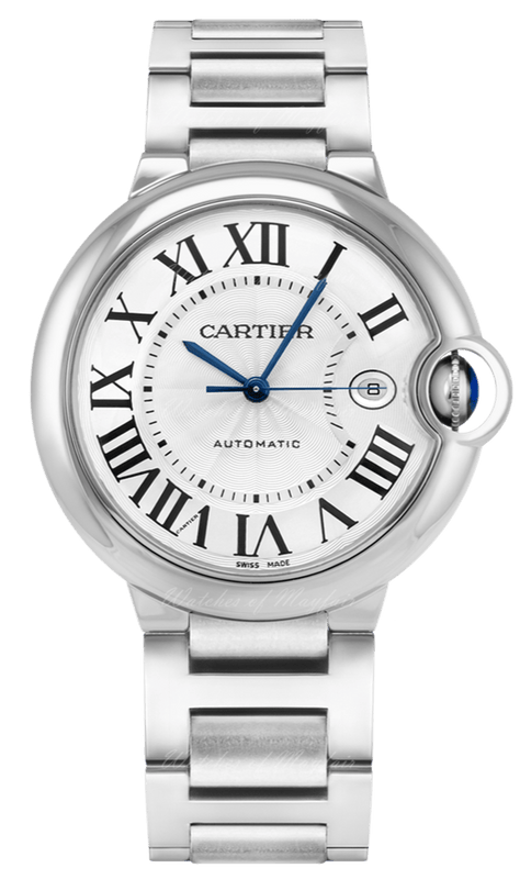 Buy Shop Cartier Ballon Bleu De Cartier Silver Dial Silver Steel Strap Watch for Men - WSBB0049 USA Online