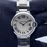 Buy Shop Cartier Ballon Bleu De Cartier Silver Dial Silver Steel Strap Watch for Women - W69011Z4 USA Online
