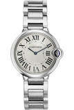 Buy Shop Cartier Ballon Bleu De Cartier Silver Dial Silver Steel Strap Watch for Women - W69011Z4 USA Online