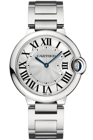 Buy Shop Cartier Ballon Bleu De Cartier Silver Dial Silver Steel Strap Watch for Women - W69011Z4 USA Online