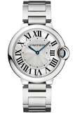 Buy Shop Cartier Ballon Bleu De Cartier Silver Dial Silver Steel Strap Watch for Women - W69011Z4 USA Online