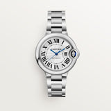 Buy Shop Cartier Ballon Bleu De Cartier Silver Dial Silver Steel Strap Watch for Women - WSBB0044 USA Online