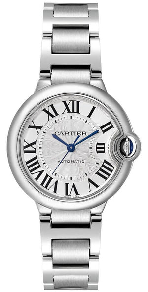 Buy Shop Cartier Ballon Bleu De Cartier Silver Dial Silver Steel Strap Watch for Women - WSBB0044 USA Online