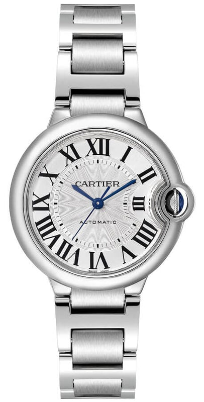Buy Shop Cartier Ballon Bleu De Cartier Silver Dial Silver Steel Strap Watch for Women - WSBB0044 USA Online