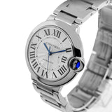 Buy Shop Cartier Ballon Bleu De Cartier Silver Dial Silver Steel Strap Watch for Women - WSBB0048 USA Online