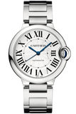 Buy Shop Cartier Ballon Bleu De Cartier Silver Dial Silver Steel Strap Watch for Women - WSBB0048 USA Online