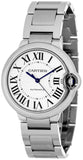 Buy Shop Cartier Ballon Bleu De Cartier Silver Dial Silver Steel Strap Watch for Women - WSBB0048 USA Online