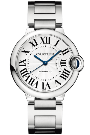 Buy Shop Cartier Ballon Bleu De Cartier Silver Dial Silver Steel Strap Watch for Women - WSBB0048 USA Online