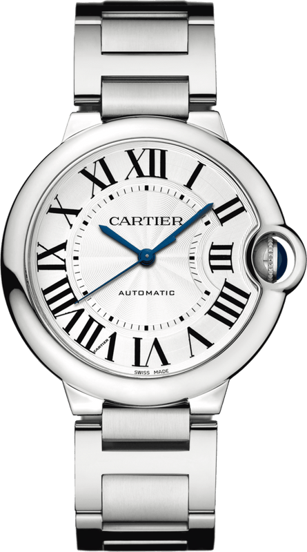 Buy Shop Cartier Ballon Bleu De Cartier Silver Dial Silver Steel Strap Watch for Women - WSBB0048 USA Online