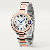 Buy Shop Cartier Ballon Bleu de Cartier Silver Dial Two Tone Steel Strap Watch for Women - W2BB0032 USA Online