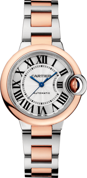 Buy Shop Cartier Ballon Bleu de Cartier Silver Dial Two Tone Steel Strap Watch for Women - W2BB0032 USA Online