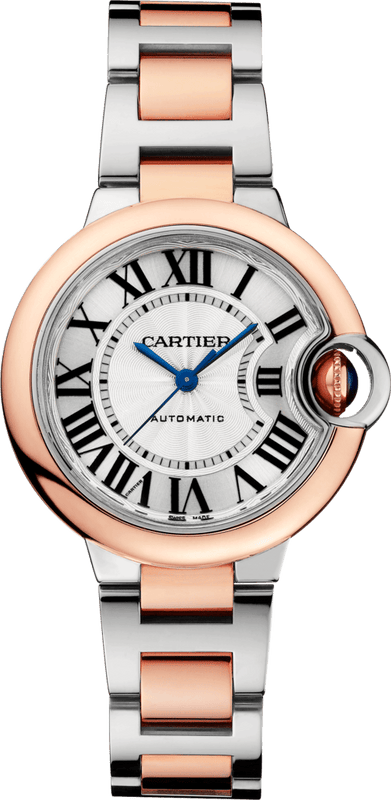 Buy Shop Cartier Ballon Bleu de Cartier Silver Dial Two Tone Steel Strap Watch for Women - W2BB0032 USA Online