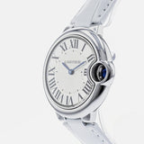 Buy Shop Cartier Ballon Bleu De Cartier Silver Dial White Leather Strap Watch for Women - W6920086 USA Online