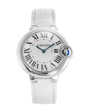 Buy Shop Cartier Ballon Bleu De Cartier Silver Dial White Leather Strap Watch for Women - W6920086 USA Online