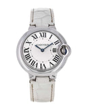 Buy Shop Cartier Ballon Bleu De Cartier Silver Dial White Leather Strap Watch for Women - W6920086 USA Online