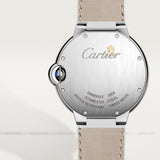 Buy Shop Cartier Ballon Bleu de Cartier Silver Dial White Leather Strap Watch for Women - W6920087 USA Online
