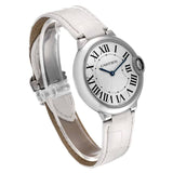 Buy Shop Cartier Ballon Bleu de Cartier Silver Dial White Leather Strap Watch for Women - W6920087 USA Online