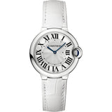 Buy Shop Cartier Ballon Bleu de Cartier Silver Dial White Leather Strap Watch for Women - W6920087 USA Online