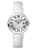 Buy Shop Cartier Ballon Bleu de Cartier Silver Dial White Leather Strap Watch for Women - W6920087 USA Online