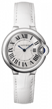 Buy Shop Cartier Ballon Bleu de Cartier Silver Dial White Leather Strap Watch for Women - W6920087 USA Online