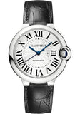 Buy Shop Cartier Ballon Bleu de Cartier Silver Dial Black Leather Strap Watch for Men - WSBB0026 USA Online