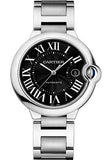 Buy Shop Cartier Ballon Bleu de Cartier Black Dial Silver Steel Strap Watch for Men - W6920042 USA Online