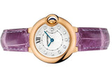 Buy Shop Cartier Ballon Bleu Diamonds White Dial Pink Leather Strap Watch for Women - WE902050 USA Online