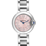 Buy Shop Cartier Ballon Bleu de Cartier Pink Dial Silver Steel Strap Watch for Women - W6920038 USA Online