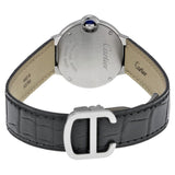 Buy Shop Cartier Ballon Bleu Silver Dial Black Leather Strap Watch for Women - W69018Z4 USA Online