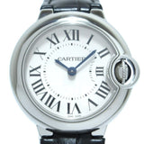 Buy Shop Cartier Ballon Bleu Silver Dial Black Leather Strap Watch for Women - W69018Z4 USA Online