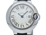 Buy Shop Cartier Ballon Bleu Silver Dial Black Leather Strap Watch for Women - W69018Z4 USA Online