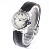 Buy Shop Cartier Ballon Bleu Silver Dial Black Leather Strap Watch for Women - W69018Z4 USA Online