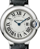 Buy Shop Cartier Ballon Bleu Silver Dial Black Leather Strap Watch for Women - W69018Z4 USA Online