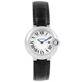 Buy Shop Cartier Ballon Bleu Silver Dial Black Leather Strap Watch for Women - W69018Z4 USA Online