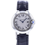 Buy Shop Cartier Ballon Bleu Silver Dial Black Leather Strap Watch for Women - W69018Z4 USA Online