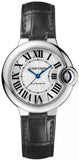Buy Shop Cartier Ballon Bleu Silver Dial Black Leather Strap Watch for Women - W69018Z4 USA Online
