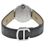 Buy Shop Cartier Ballon Bleu Silver Dial Black Leather Strap Watch for Women - W69018Z4 USA Online