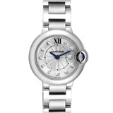Buy Shop Cartier Ballon Bleu de Cartier Diamonds Silver Dial Silver Steel Strap Watch for Women - WE902073 USA Online