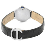 Buy Shop Cartier Ballon Bleu Silver Dial Black Leather Strap Watch for Women - W69018Z4 USA Online