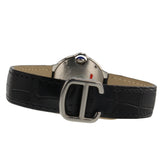 Buy Shop Cartier Ballon Bleu Silver Dial Black Leather Strap Watch for Women - W69018Z4 USA Online