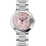 Buy Shop Cartier Ballon Bleu De Cartier Pink Dial Silver Steel Strap Watch for Women - W6920041 USA Online