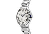 Buy Shop Cartier Ballon Bleu De Cartier Silver Dial Silver Steel Strap Watch for Women - WSBB0048 USA Online