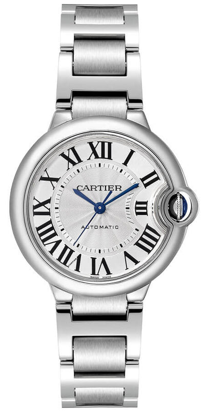 Buy Shop Cartier Ballon Bleu De Cartier Silver Dial Silver Steel Strap Watch for Women - WSBB0044 USA Online