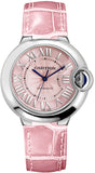 Buy Shop Cartier Ballon Bleu De Cartier Pink Dial Pink Leather Strap Watch for Women - WSBB0007 USA Online